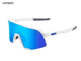 100% Gafas S3 Matte White - Hiper Blue Mirror