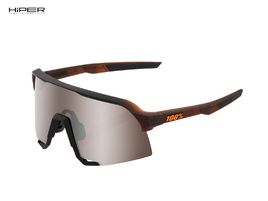 100% Gafas S3 Matte Translucent Brown Fade - Hiper Silver Mirror