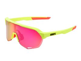 100% Gafas S2 Matte Washed Out Neon Yellow - Purple Mirror