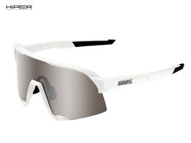 100% Gafas S3 Matte White - Hiper Silver Mirror