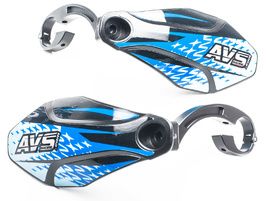 AVS Protège mains avec pattes aluminium - Noir / Bleu