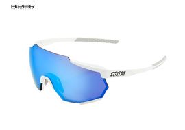 100% Gafas Racetrap Matte White - Hiper Blue Mirror