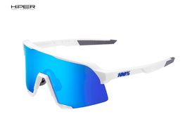 100% Gafas S3 Matte White - Hiper Blue Mirror