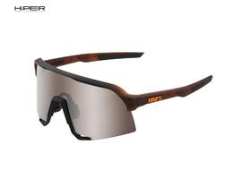 100% Gafas S3 Matte Translucent Brown Fade - Hiper Silver Mirror